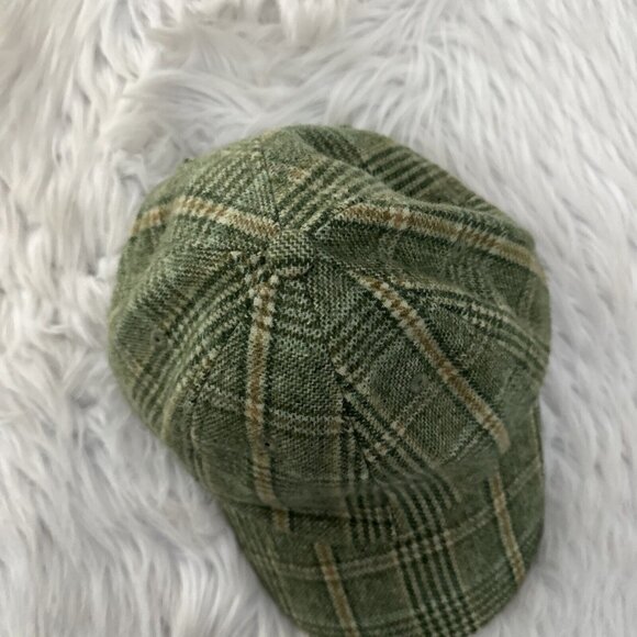 Alternative Apparel adjustable hat cap 78% wool green plaid brimmed - Picture 3 of 9